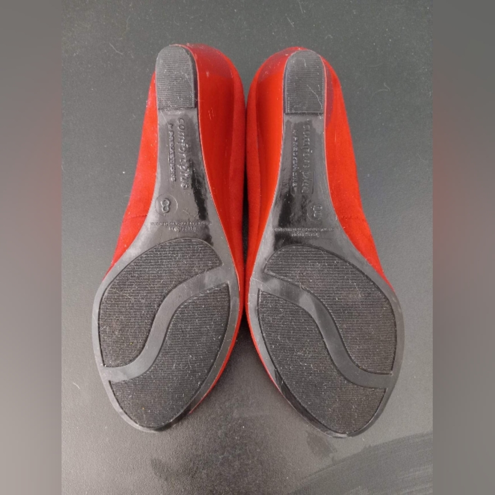 Red Suede Wedges - Picture 3 of 5